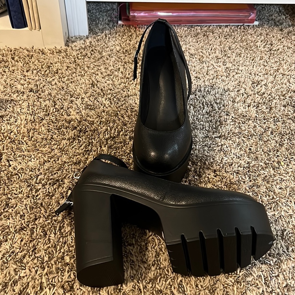 Black platform heels